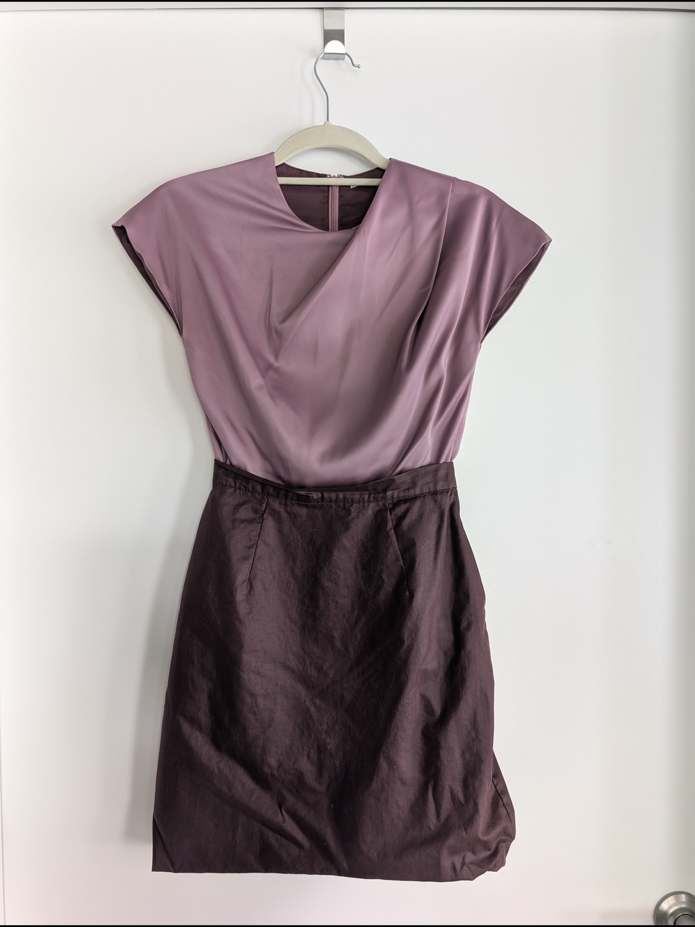 UNIQLO x Costello Tagliapietra Purple Draped Satin Dress XS